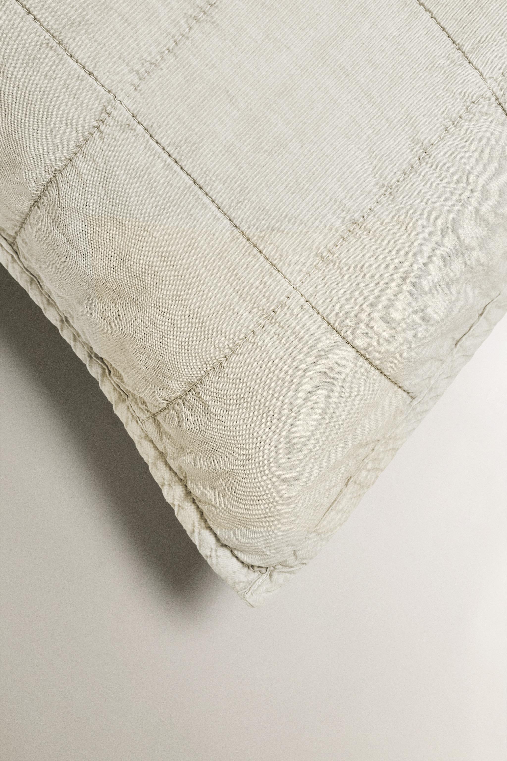 FADED COTTON THROW PILLOW COVER FOR QUILT (180 THREAD COUNT)